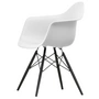 Vitra - Eames Plastic Armchair DAW RE, Ahorn schwarz / baumwollweiß (Filzgleiter basic dark)