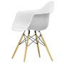 Vitra - Eames Plastic Armchair DAW RE, Ahorn gelblich / baumwollweiß (Filzgleiter basic dark)