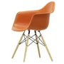 Vitra - Eames Plastic Armchair DAW RE, Esche honigfarben / rostorange (Filzgleiter basic dark)