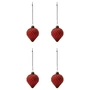 House Doctor - Hinda Ornament, H 9,5 cm, rot (4er-Set)