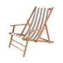 Jan Kurtz - Maxx Deckchair Teakholz, Bezug Designers Guild Streifen taupe