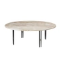 Gubi - IOI Coffee Table, Ø 100 cm, schwarz matt / Travertin rippled beige