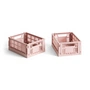 HAY - Colour Crate Korb Mini, 17 x 13 cm, blush, recycled (2er-Set)