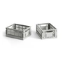 HAY - Colour Crate Korb Mini, 17 x 13 cm, light grey, recycled (2er-Set)