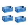 HAY - Colour Crate S Korb-Set, electric blue, recycled (4er-Set)