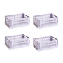HAY - Colour Crate S Korb-Set, lavender, recycled (4er-Set)