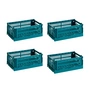 HAY - Colour Crate S Korb-Set, ocean green, recycled (4er-Set)