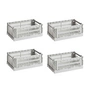 HAY - Colour Crate S Korb-Set, light grey, recycled (4er Set)