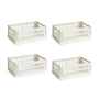 HAY - Colour Crate S Korb-Set, off-white, recycled (4er-Set)