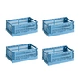 HAY - Colour Crate S Korb-Set, sky blue, recycled (4er-Set)
