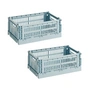 HAY - Colour Crate S Korb-Set, dusty blue, recycled (2er-Set)