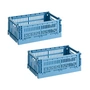 HAY - Colour Crate S Korb-Set, sky blue, recycled (2er-Set)