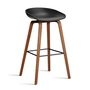 HAY - About A Stool AAS 32 H 75 cm, Walnuss lackiert / Stahl schwarz / black 2.0 (Filzgleiter)