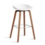 HAY - About A Stool AAS 32 H 75 cm, Walnuss lackiert / Edelstahl / white 2.0 (Filzgleiter)