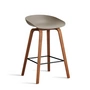 HAY - About A Stool AAS 32 H 65 cm, Walnuss lackiert / Stahl schwarz / khaki 2.0 (Kunststoffgleiter)