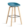 HAY - About A Stool AAS 32 H 75 cm, Eiche lackiert / Stahl schwarz / azure blue 2.0 (Filzgleiter)