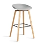 HAY - About A Stool AAS 32 H 75 cm, Eiche lackiert / Stahl schwarz / concrete grey 2.0 (Kunststoffgleiter)
