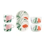Marimekko - Oiva Puutarhakutsut Kaffee-Set, weiß / grün / orange (6-tlg)