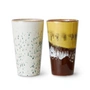 HKliving - 70's Latte Macchiato Becher, 280 ml, brine (2er-Set)