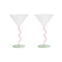&klevering - Coupe Curve Cocktailglas, pink (2er-Set)