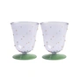 &klevering - Dot Trinkglas 200 ml, lila (2er-Set)