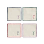 &klevering - Zigzag Cocktailserviette, 12 x 12 cm, mehrfarbig (4er-Set)