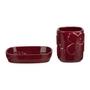 Marimekko - Unikko Badezimmer Accessoire Set, burgundy