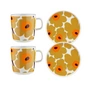 Marimekko - Oiva Unikko Frühstücks-Set, caramel / cream / warm orange  (4-tlg)