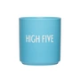 Design Letters - AJ Favourite Porzellan Becher, High Five / swim cap blue