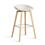 HAY - About A Stool AAS 32 H 75 cm, Eiche lackiert / Edelstahl / melange cream 2.0 (Kunststoffgleiter)