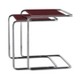 Thonet - JS. THONET a personal Interpretation by Jil Sander B 97 Serious Satztisch-Set, Glossy Titan / high-gloss graphite ruby red (2er-Set)