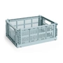 HAY - Colour Crate Korb M, 34,5 x 26,5 cm, dusty blue, recycled