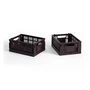 HAY - Colour Crate Korb Mini, 17 x 13 cm, bordeaux, recycled (2er-Set)