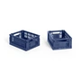 HAY - Colour Crate Korb Mini, 17 x 13 cm, dunkelblau, recycled (2er-Set)