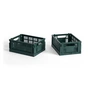 HAY - Colour Crate Korb Mini, 17 x 13 cm, dunkelgrün, recycled (2er-Set)