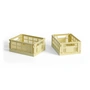 HAY - Colour Crate Korb Mini, 17 x 13 cm, hellgelb, recycled (2er-Set)