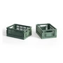 HAY - Colour Crate Korb Mini, 17 x 13 cm,salbeigrün, recycled (2er-Set)