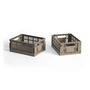 HAY - Colour Crate Korb Mini, 17 x 13 cm, warm grey, recycled (2er-Set)