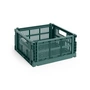 HAY - Colour Crate Korb Square M, 29,5 x 29,5 cm, dunkelgrün, recycled