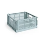 HAY - Colour Crate Korb Square M, 29,5 x 29,5 cm, dusty blue, recycled