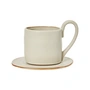 Ferm Living - Flow Tasse mit Untertasse, off-white gesprenkelt