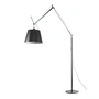 Artemide - Tolomeo Mega Stehleuchte mit Dimmer, Satinschirm Ø 32 cm, alusilber / schwarz