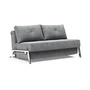 Innovation Living - Cubed 140 Schlafsofa, 98 x 148 cm, chrom / hellgrau (565 Twist Granite)