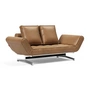 Innovation Living - Ghia Schlafsofa, 2-Sitzer, chrom / hellbraun (Mix 551 Brown Faunal)