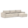 Innovation Living - Newilla Schlafsofa mit Lounger, 190 x 346 cm, elfenbein (595 Corduroy)