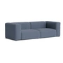 HAY - Mags Soft Sofa 2,5-Sitzer, Kombination 1, blau (Linara 198) / Nähte: beige (Filzgleiter)