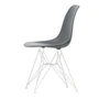 Vitra - Eames Plastic Side Chair DSR RE, weiß / granitgrau (Filzgleiter weiß)