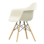 Vitra - Eames Plastic Armchair DAW RE, Esche honigfarben / kieselstein (Filzgleiter basic dark)