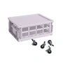 HAY - Colour Crate Korb M mit Deckel und Rollen, lavendel, recycled