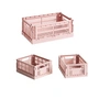 HAY - Colour Crate Korb S + Mini, blush, recycled (3er Set)